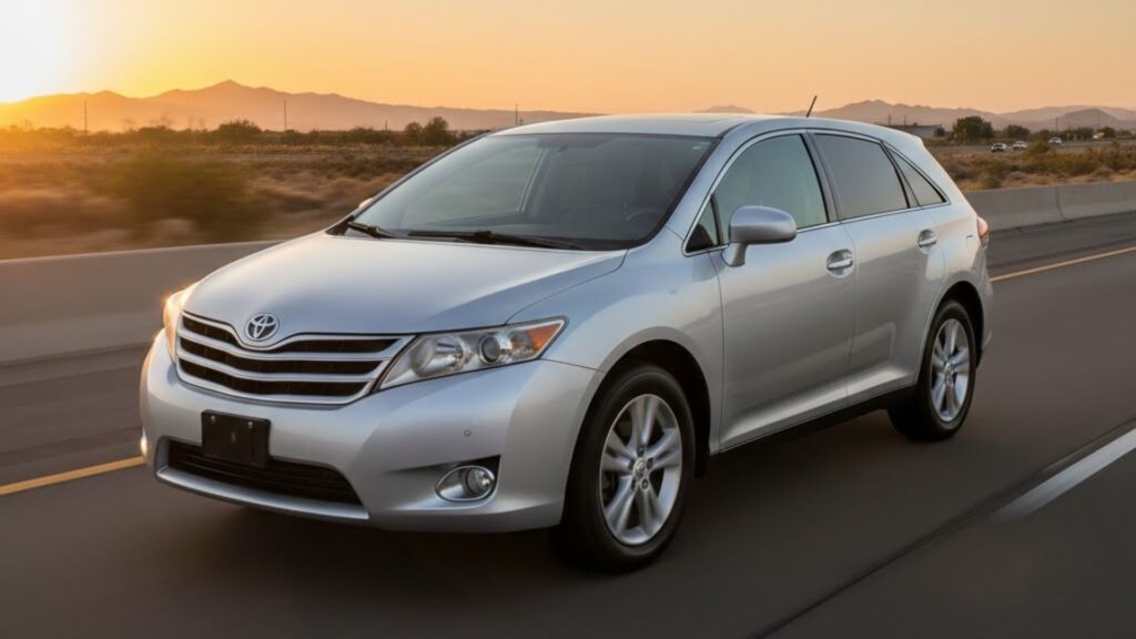 2012 Toyota Venza driving on highway highlighting real world MPG