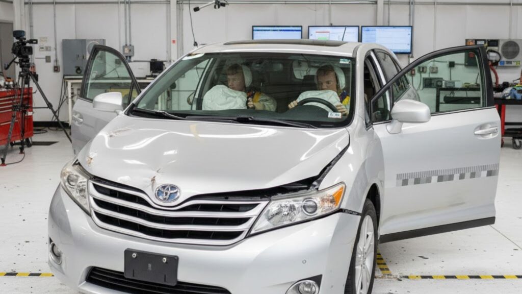 2012 Toyota Venza crash test scene showing safety performance