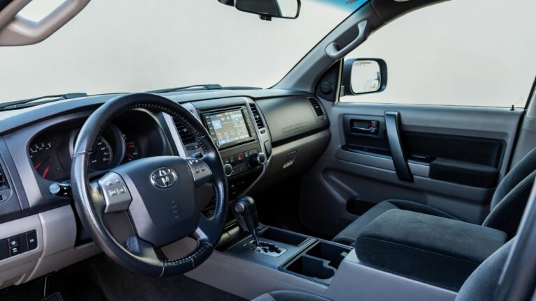 2007 Toyota Tundra interior showing dashboard, seats, and cabin features for comfort and usability.