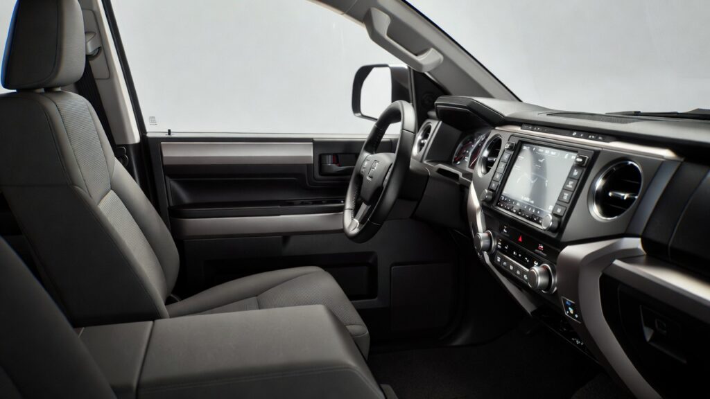 2014 Toyota Tundra interior dashboard and seating with infotainment
