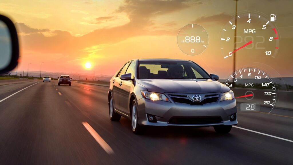 2011 Toyota Camry XLE highway real-world MPG display