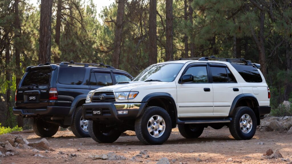1999 Toyota 4Runner SR5 and Limited parked on forest trail