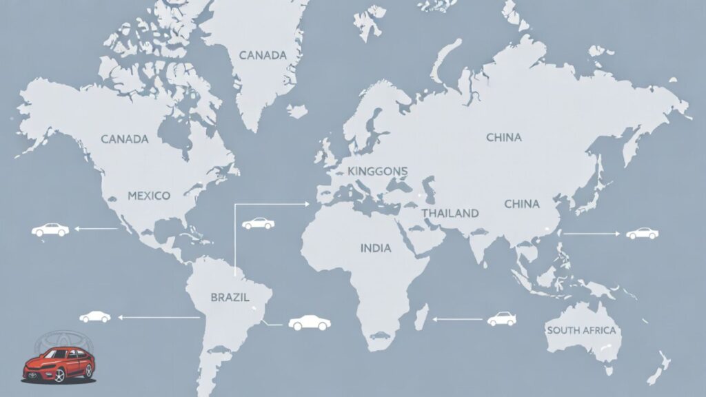 where is a toyota made across global manufacturing countries including USA Japan and Canada