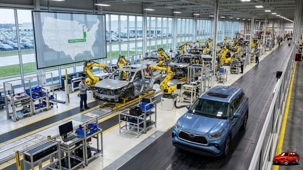 where is the toyota highlander made in USA Indiana manufacturing plant assembly line