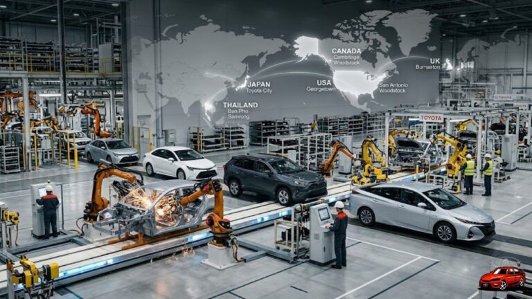 Toyota global manufacturing plants map showing where Toyota cars are made including Japan USA Canada and other countries