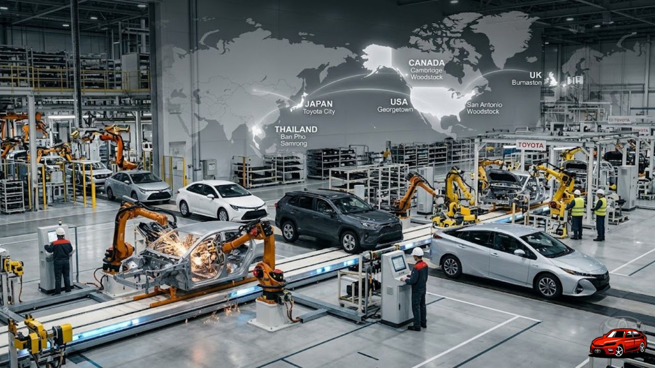 Toyota global manufacturing plants map showing where Toyota cars are made including Japan USA Canada and other countries