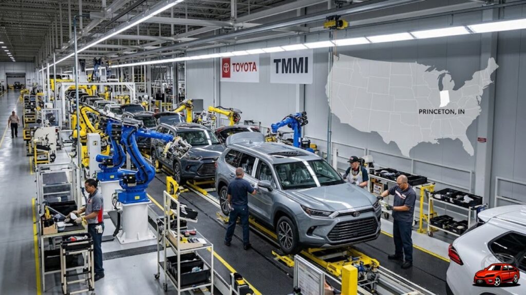 where is the toyota grand highlander made Indiana USA manufacturing plant assembly line