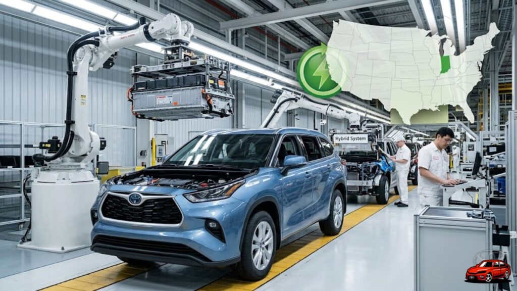 where is the toyota highlander hybrid made Indiana USA hybrid SUV manufacturing plant assembly line
