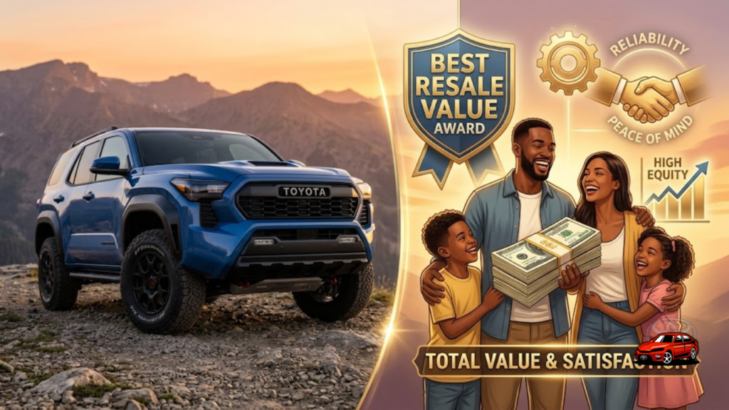 2026 Toyota 4Runner value proposition showing best resale value award and long-term reliability savings